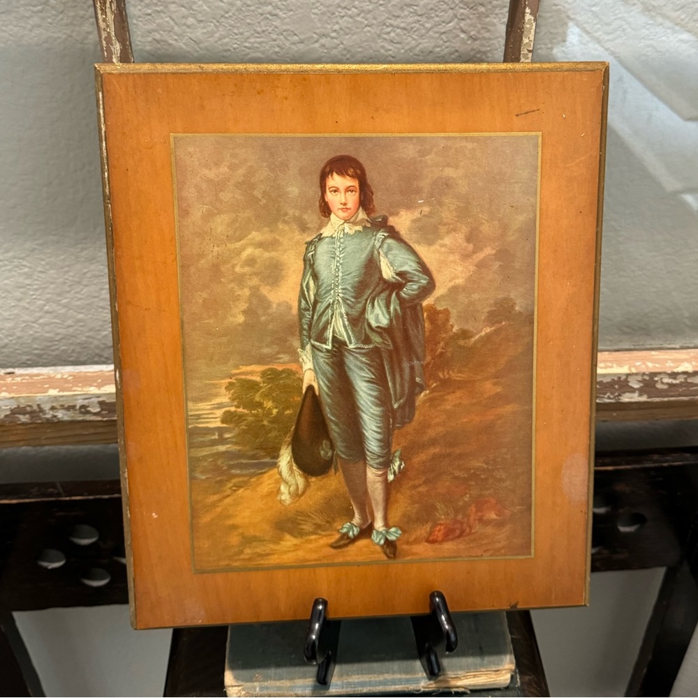 ANTIQUE PAINTING PRINT HERZOG ARISTOCRAT PORTRAIT ART IN GOLD FRAME